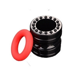 FUKR Ballstretcher souple Doblo 30 mm - Hauteur 4 cm Noir-Rouge